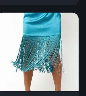 BLU BLUSH Teal Satin Extreme Tassel Trim Mini Skirt
NWT
